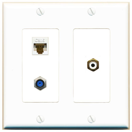 CAT6 F81 RCA-WHITE Wall Plate [White]