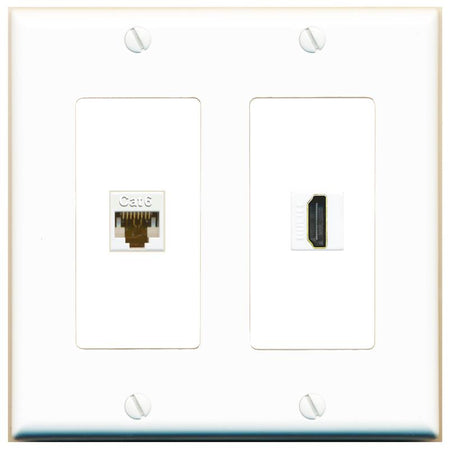 CAT6 HDMI Wall Plate [White]