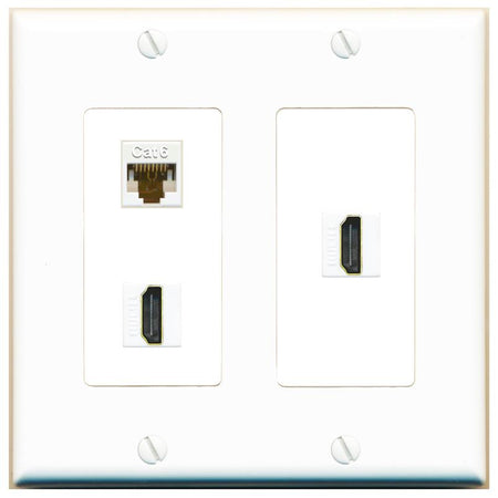 CAT6 2 HDMI Wall Plate [White]