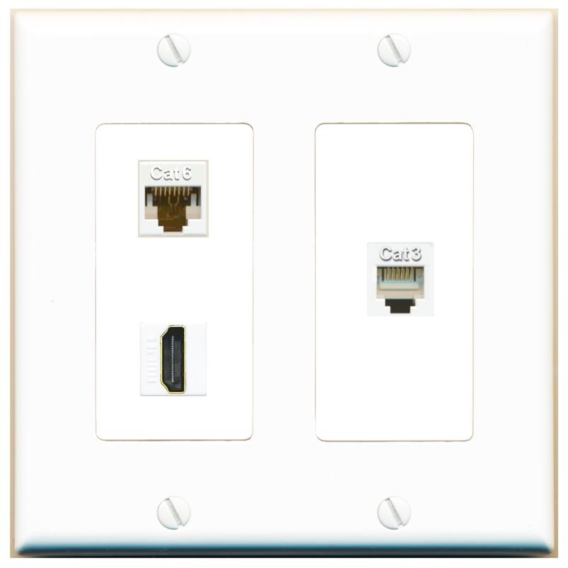 CAT6 HDMI PHONE Wall Plate [White]