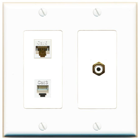 CAT6 PHONE RCA-WHITE Wall Plate [White]
