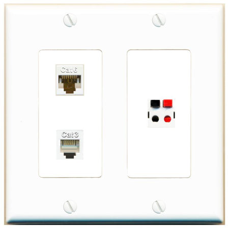 CAT6 PHONE SPEAKER Wall Plate [White]
