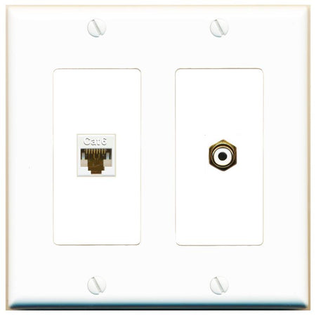 CAT6 RCA-WHITE Wall Plate [White]
