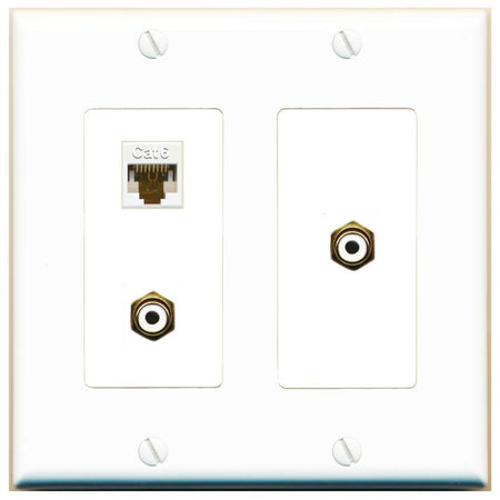 CAT6 2 RCA-WHITE Wall Plate [White]