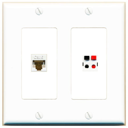 CAT6 SPEAKER Wall Plate [White]