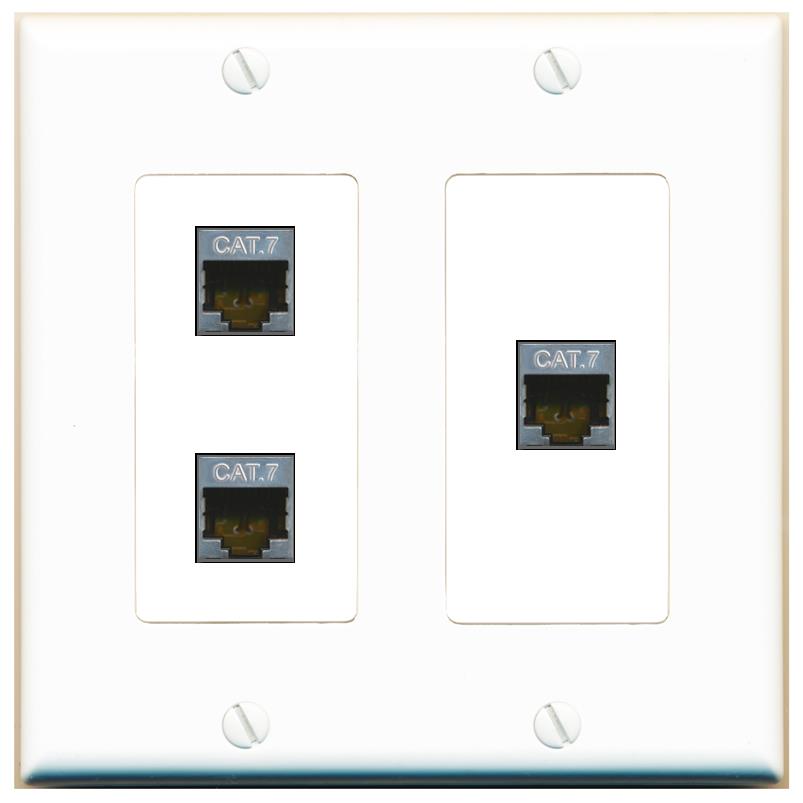 3 CAT7 Wall Plate [White]