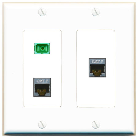 2 CAT7 SC-APC-SX Wall Plate [White]