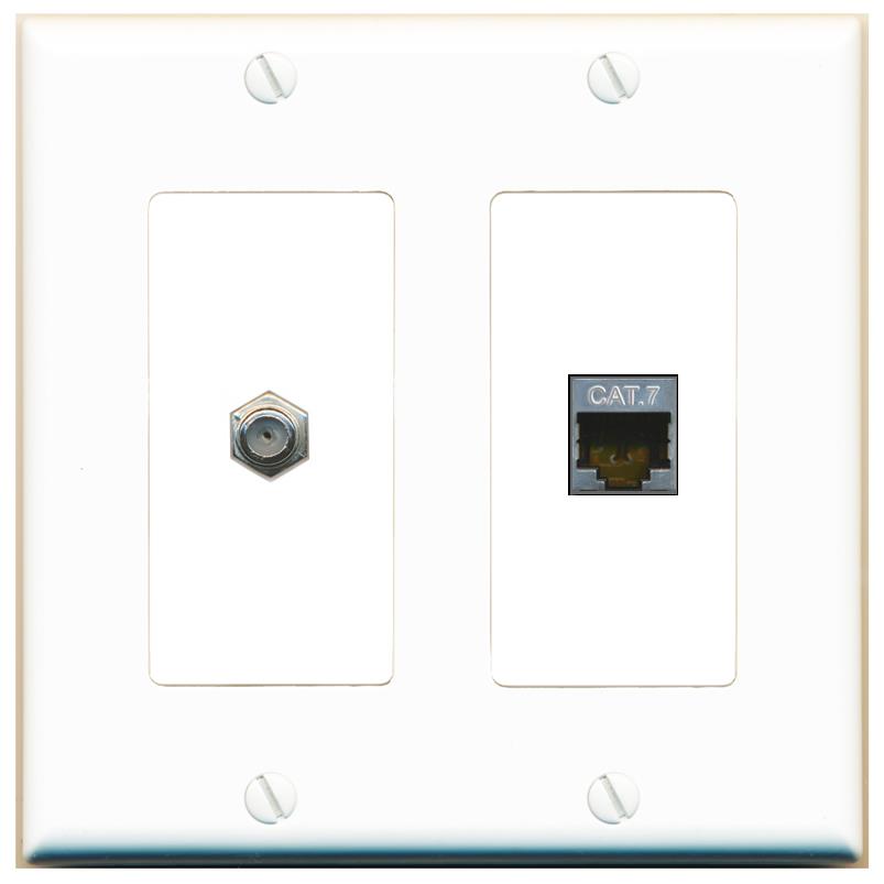 CAT7 COAX Wall Plate [White]