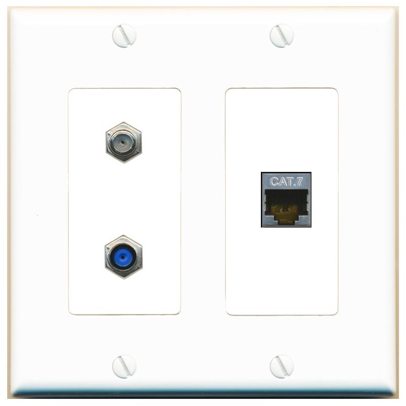 CAT7 COAX F81 Wall Plate [White]