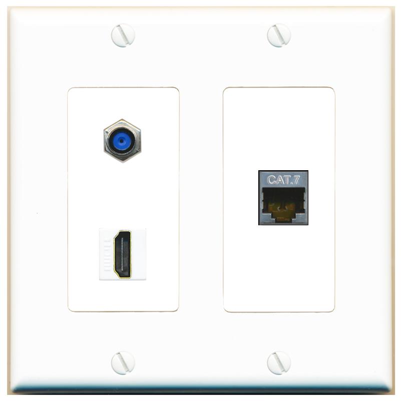 CAT7 F81 HDMI Wall Plate [White]
