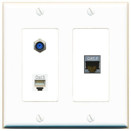 CAT7 F81 PHONE Wall Plate [White]