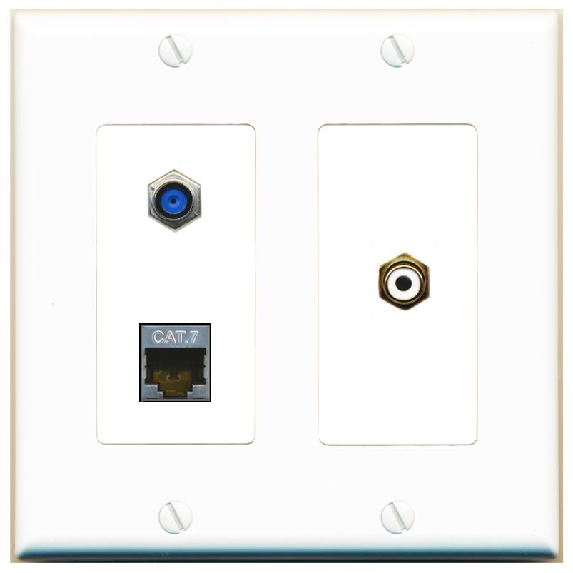 CAT7 F81 RCA-WHITE Wall Plate [White]