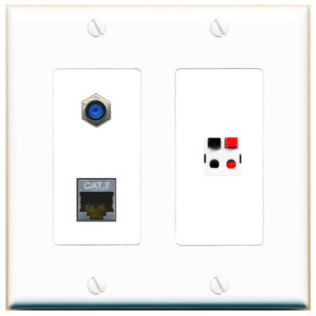 CAT7 F81 SPEAKER Wall Plate [White]