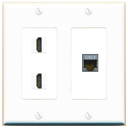 CAT7 2 HDMI Wall Plate [White]