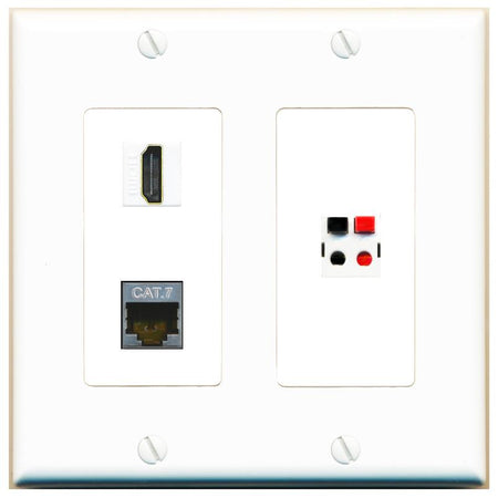 CAT7 HDMI SPEAKER Wall Plate [White]