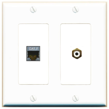 CAT7 RCA-WHITE Wall Plate [White]