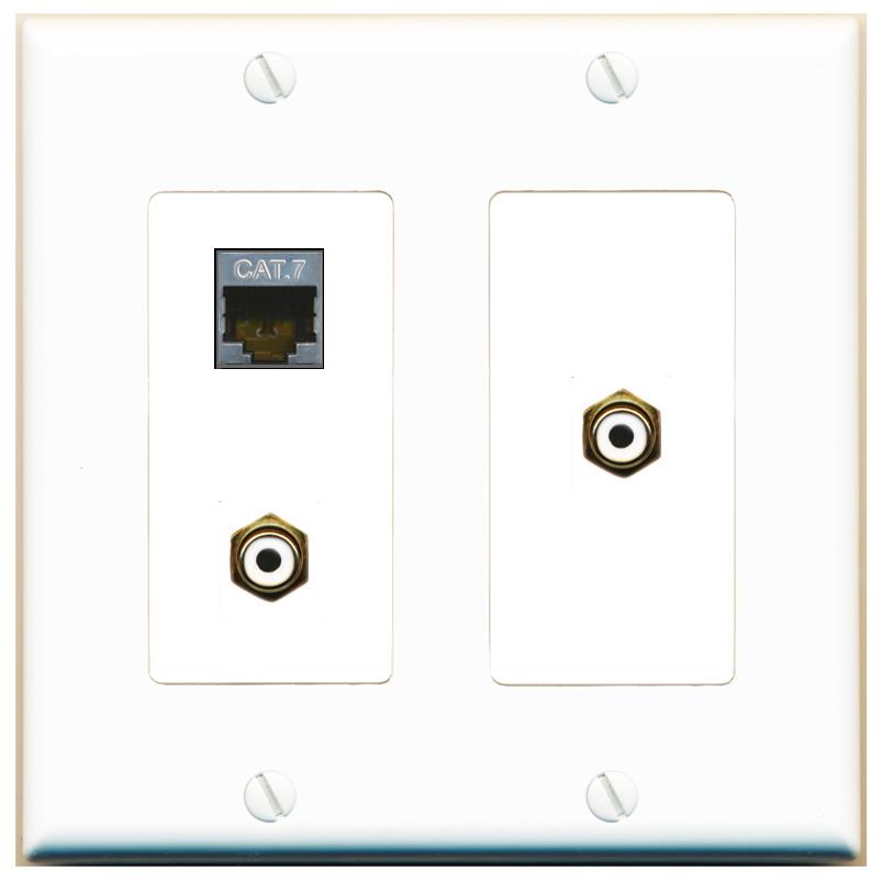 CAT7 2 RCA-WHITE Wall Plate [White]