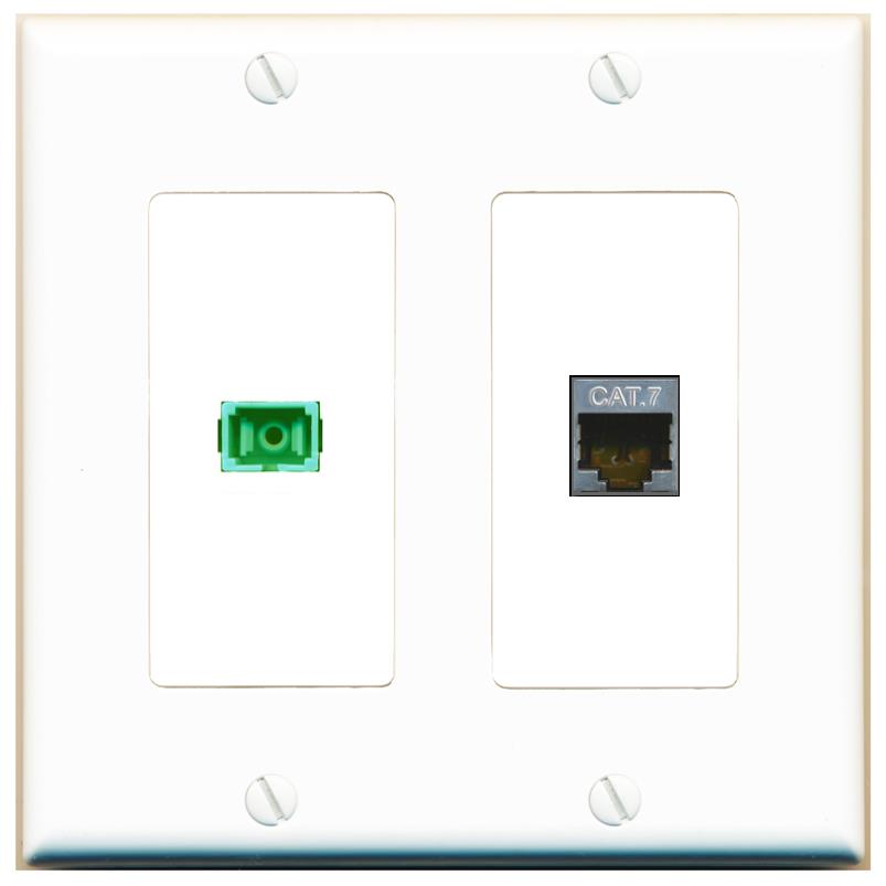 CAT7 SC-APC-SX Wall Plate [White]