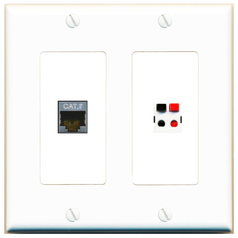 CAT7 SPEAKER Wall Plate [White]