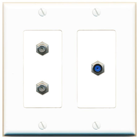 2 COAX F81 Wall Plate [White]