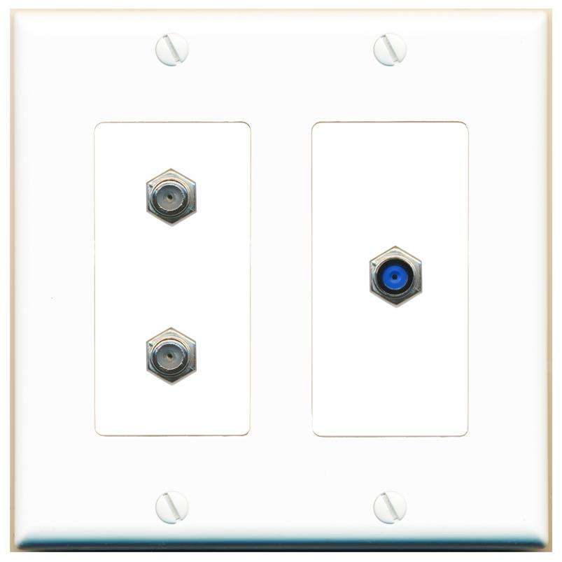 2 COAX F81 Wall Plate [White]