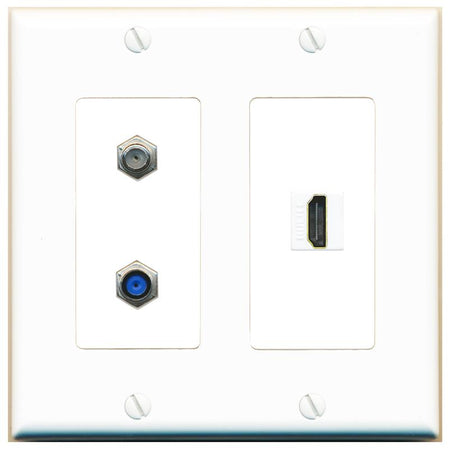 COAX F81 HDMI Wall Plate [White]