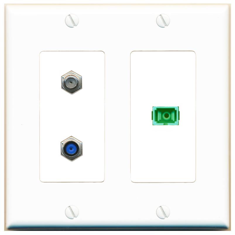 COAX F81 SC-APC-SX Wall Plate [White]