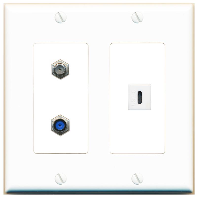 COAX F81 USBC Wall Plate [White]