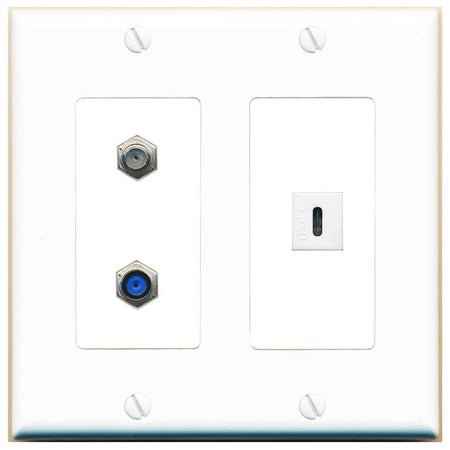 COAX F81 USBC Wall Plate [White]
