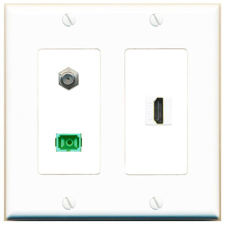 COAX HDMI SC-APC-SX Wall Plate [White]