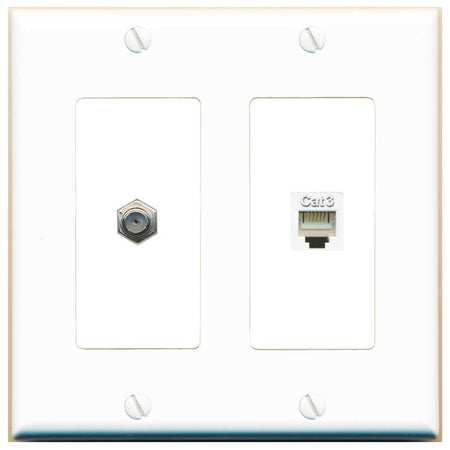 COAX PHONE Wall Plate [White]