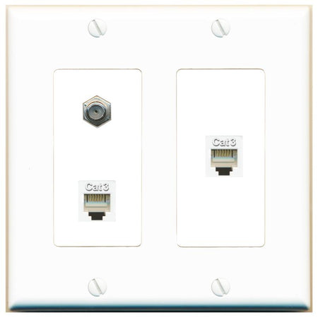 COAX 2 PHONE Wall Plate [White]
