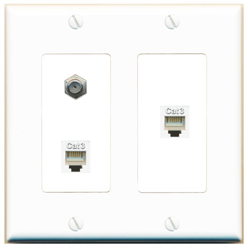 COAX 2 PHONE Wall Plate [White]