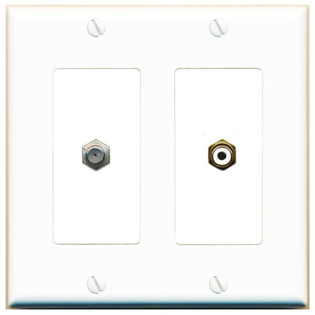 COAX RCA-WHITE Wall Plate [White]