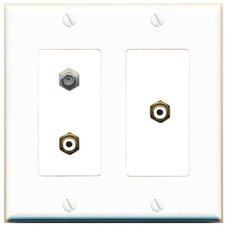COAX 2 RCA-WHITE Wall Plate [White]