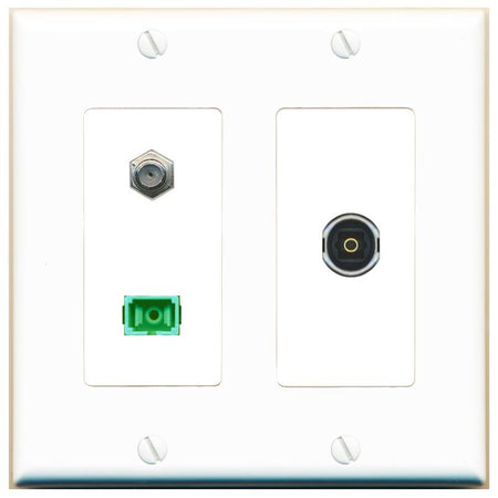 COAX SC-APC-SX TOSLINK Wall Plate [White]