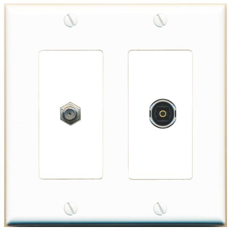 COAX TOSLINK Wall Plate [White]