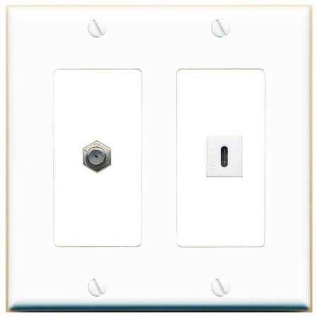 COAX USBC Wall Plate [White]