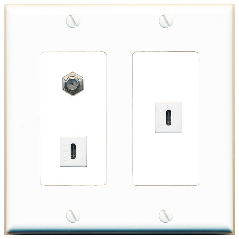 COAX 2 USBC Wall Plate [White]