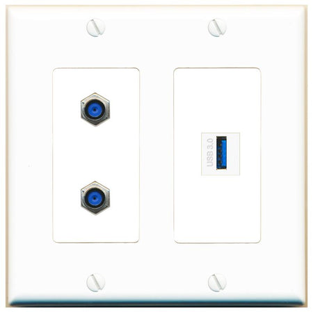 2 F81 USB-3 Wall Plate [White]