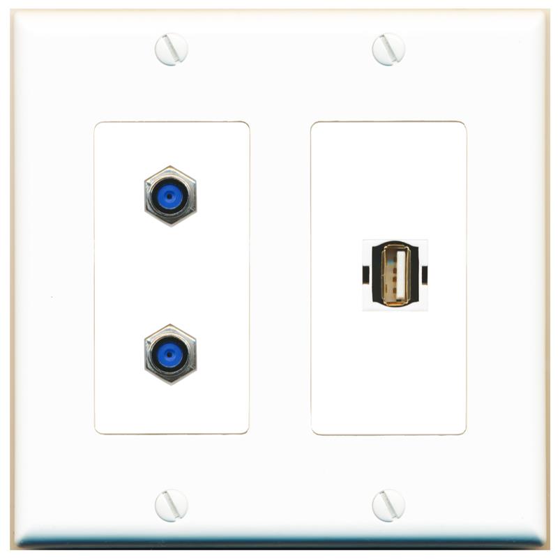 2 F81 USB2 Wall Plate [White]
