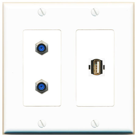2 F81 USB2 Wall Plate [White]