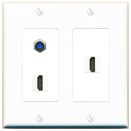 F81 2 HDMI Wall Plate [White]