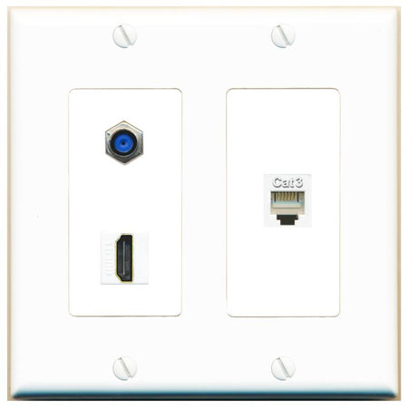F81 HDMI PHONE Wall Plate [White]