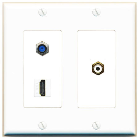 F81 HDMI RCA-WHITE Wall Plate [White]