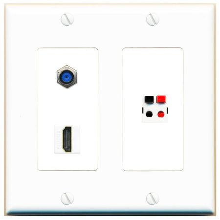 F81 HDMI SPEAKER Wall Plate [White]