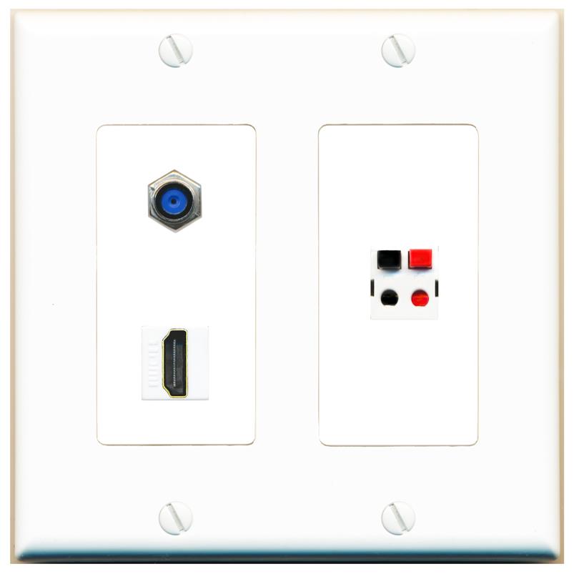 F81 HDMI SPEAKER Wall Plate [White]