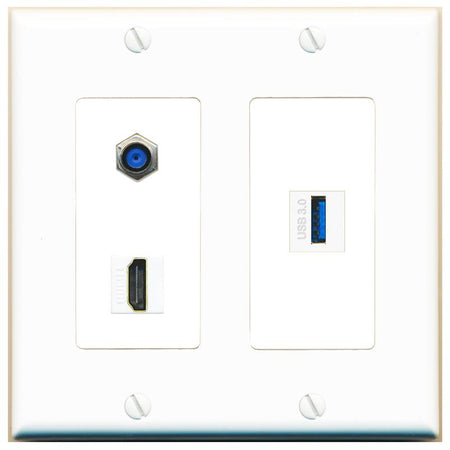 F81 HDMI USB-3 Wall Plate [White]
