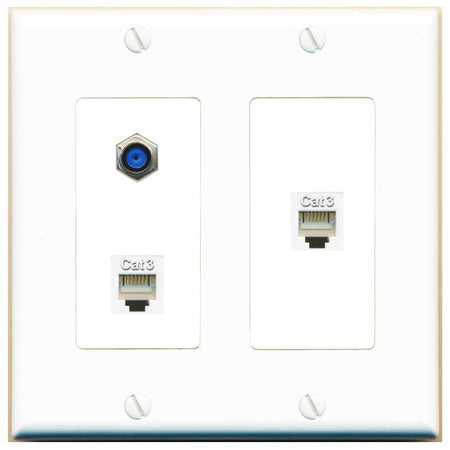 F81 2 PHONE Wall Plate [White]