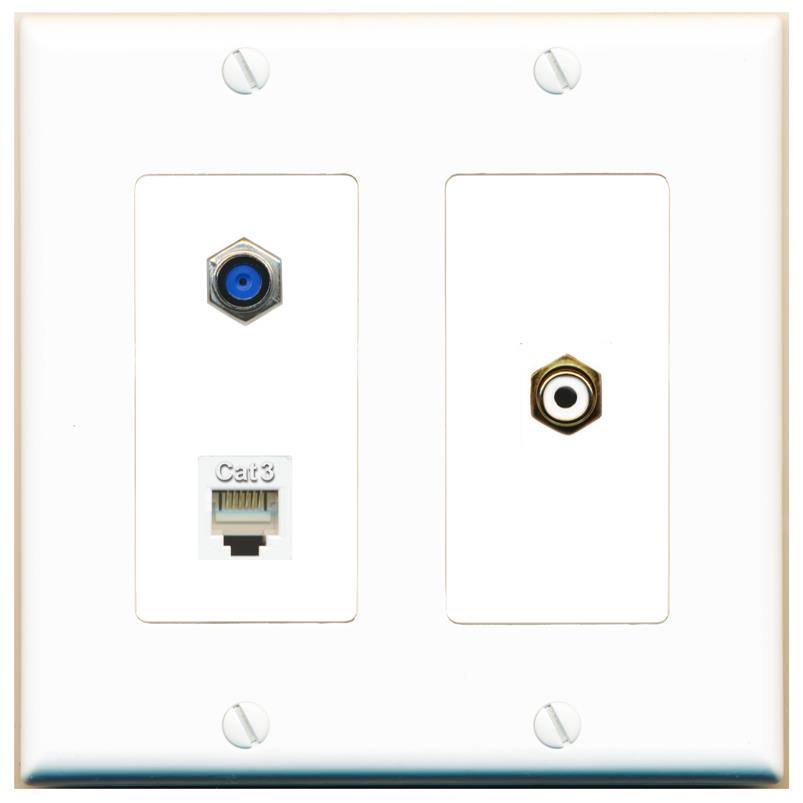 F81 PHONE RCA-WHITE Wall Plate [White]